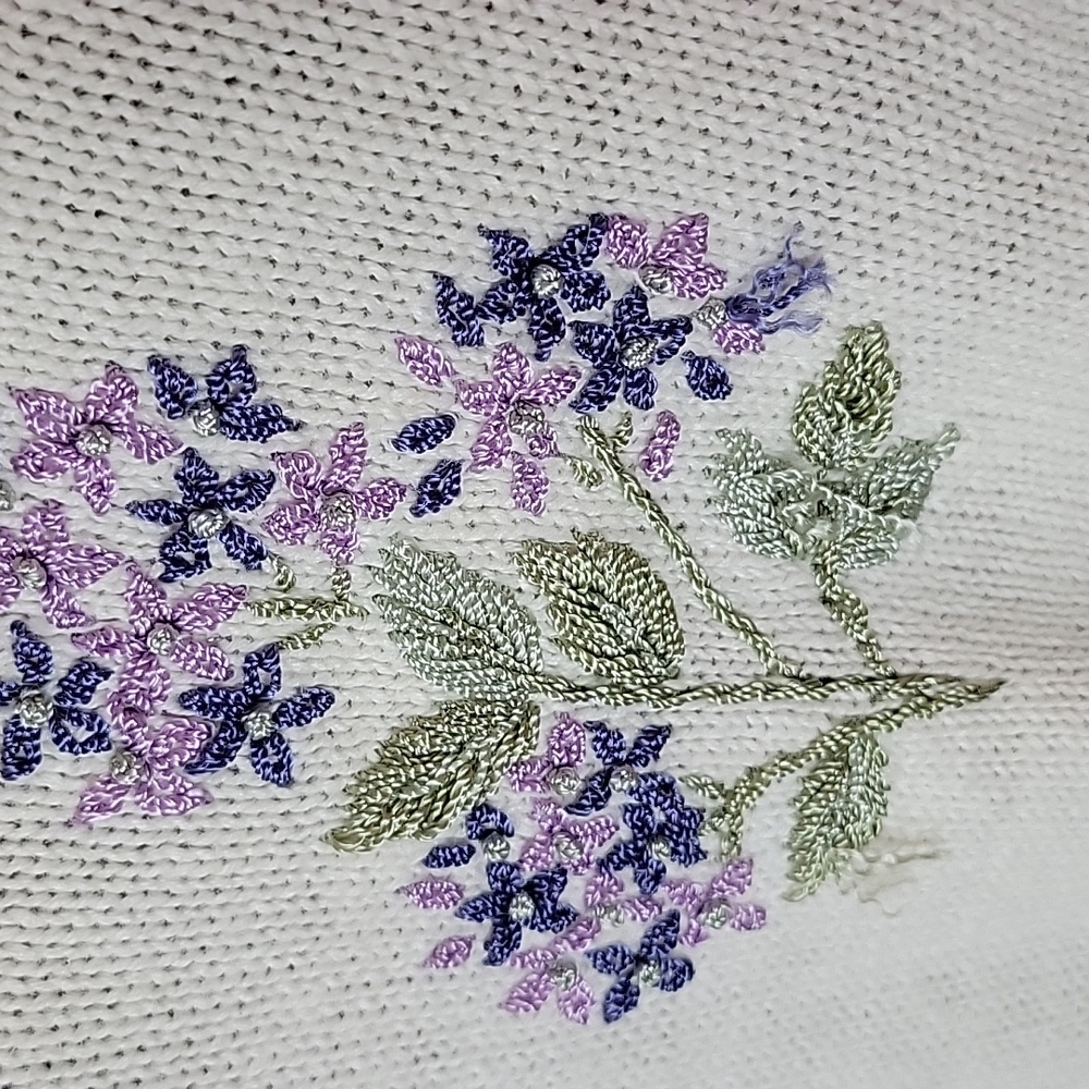 π Vintage granny cottage embroidered floral sweater - Picture 3 of 8